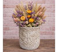 AltoBelli Vaso Da Fiori PERUGIA Beige Grigio Cemento Rotondo 20x17 Cm