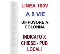 ALTOPARLANTE 100V A COLONNA 8 VIE BIANCA CASSA ACUSTICA ANGOLARE CHIESE LOCALI