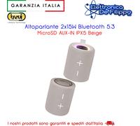 Altoparlante 2x15W Bluetooth 5.3 MicroSD AUX-IN IPX5 Beige