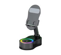 Altoparlante a induzione per smartphone - Supporto audio wireless con luce RGB | Peř Supporto per tablet e telefono, registrare video, guardare film e ascoltare musica durante le vacanze