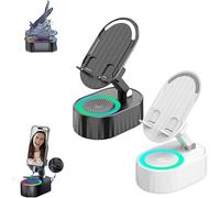 Altoparlante Bluetooth a induzione wireless con power bank, supporto per telefono, staffa rotante pieghevole per ricarica e supporto multi-dispositivo
