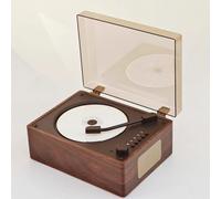 Altoparlante Bluetooth con lettore CD in stile vinile retrò - Lettore di dischi portatile ricaricabile, stereo in stile giradischi per