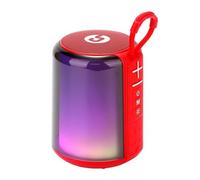 Altoparlante Bluetooth Coolsound Light Boom 5W - Maniglia per il trasporto - Effetto luce LED - Colore rosso