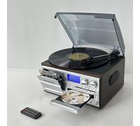 Altoparlante Bluetooth, giradischi con radio AM/FM, retrò 10 in 1, lettore CD/cassette, grammofono classico