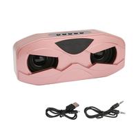 Altoparlante Bluetooth HiFi Surround Sound con custodia impermeabile e cover a libro, luce LED pulsante, display a forma di occhio, pelle PU di alta