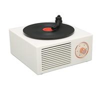 Altoparlante Bluetooth in stile giradischi in vinile,Mini altoparlante wireless Bluetooth 5.0,Altoparlante carino in stile classico vecchio stile,Volume alto,Ingresso BT/AUX/scheda di memoria(bianco)