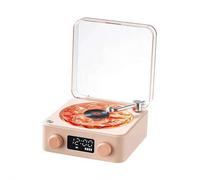 Altoparlante Bluetooth in vinile Wave con luci ambientali regolabili, lettore musicale con 4 modalità, lettore di dischi vintage con tempo, registratori audio wireless per scrivania da stanza