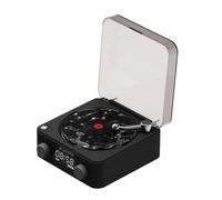 Altoparlante Bluetooth in vinile Wave con luci ambientali regolabili, lettore musicale con 4 modalità, lettore vintage con tempo, altoparlante Bluetooth vintage in vinile, suono surround a 360°, 1
