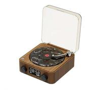 Altoparlante Bluetooth in vinile Wave con luci ambientali regolabili, lettore musicale con 4 modalità, lettore di dischi vintage con tempo, registratori audio wireless per scrivania da stanza