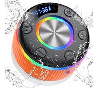 Altoparlante Bluetooth per doccia, altoparlante Bluetooth wireless con luci RGB, altoparlante portatile impermeabile IP7 con visualizzazione dell'ora, suono stereo, ventosa, microfono integrato