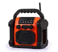 Altoparlante Bluetooth per lavori - 30 W, IPX 66 impermeabile - Radio FM/Dab, batteria da 8000 mAh, ricarica cellulare, luci LED, anti-collisione per costruzione/campeggio/attività all'aperto/garage