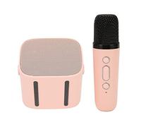 Altoparlante Bluetooth Portatile con Set di Microfoni, Altoparlante retrò con Macchina per Karaoke Domestica, Microfoni Portatili per Karaoke Portatili, per Bambini e Adulti (Rosa)