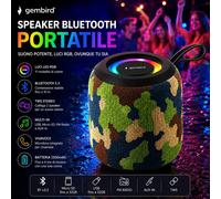 Altoparlante Gembird Portatile Bluetooth 8W con LED RGB e Microfono Integrato