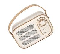 Altoparlante Bluetooth retrò Audio HiFi Stereo Ricarica USB Altoparlante Vintage Wireless per Viaggi a Casa, Bluetooth per Picnic Sulla Spiaggia (WHITE)