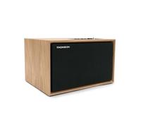 THOMSON WS302 - Altoparlante Bluetooth 5.3, 50 W, potenza musicale totale, ingresso 3,5 mm AUX-IN, regolazione degli alti e dei bassi separatamente, frontale rimovibile, in legno, marrone,
