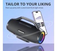 Altoparlante Bluetooth Tronsmart Bang MAX, cassa musicale da 130 W con luce, suono stereo potente, batteria da 24 ore, Bluetooth 5.3, resistenza all'acqua IPX7, con AUX, TF, app, foro per chitarra, pe