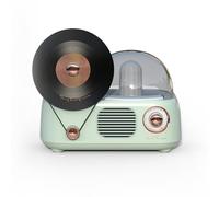 Altoparlante Bluetooth vintage in vinile, piccolo altoparlante senza fili, piccolo, surround 3D, luce notturna, per aromaterapia, profumato, AUX, per bambini (verde)