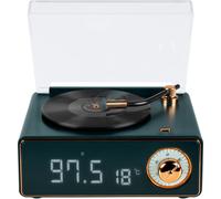 Altoparlante Bluetooth Wireless Stile Retrò con Orologio, Sveglia, Radio AUX SD
