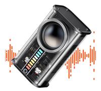 Altoparlante Bluetooth wireless trasparente, altoparlante portatile con suono forte e chiaro, bassi impressionanti, luci LED colorate per campeggio