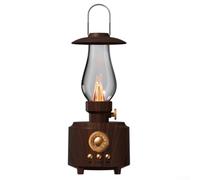 Altoparlante BT portatile per esterni progettato come una lampada a cherosene, connettività wireless e funzione di luce ambientale per campeggio e viaggi (venatura del legno)
