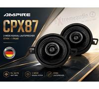Altoparlante coassiale a 2 vie Ampire CPX87 compatibile con VW Golf e VW Jetta 2