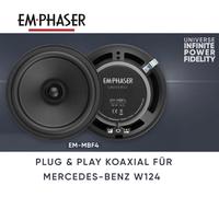 EMPHASER EM-MBF4 - Altoparlanti coassiali retrofit per auto da 12 cm, compatibili con Mercedes-Benz W124 Youngtimer, Plug & Play per cruscotto, adattatore di collegamento incluso