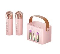 Altoparlante karaoke portatile | Set di altoparlanti per karaoke con suono con microfoni wireless e luci a LED | Stalla a lungo raggio della macchina per karaoke portatile per la festa di compleann