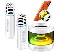 Altoparlante magnetico Bluetooth con microfono Macchina Karaoke senza fili | Mini altoparlante portatile con bassi e luce RGB, supporto per telefono da 1000 mAh, per campeggio e casa