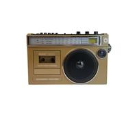 Altoparlante per Cassette Retrò,Classico Stereo Portatile a Cassetta in Stile Retrò Anni '80,Funzione di Trascrizione,per Connettere Dispositivi Intelligenti,per la Casa,la Danza di Piazza(Color:Oro)