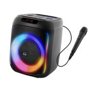 Altoparlante per feste Cube Blaster Bluetooth 5.0 da 40 W con LED RGB, karaoke, USB, SD e microfono, nero