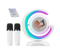 Altoparlante per karaoke | Altoparlante per karaoke | Macchina per karaoke portatile | Altoparlante con microfono wireless multiplo, varie luci ambientali, attrezzatura per canto macchina per feste
