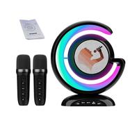 Altoparlante per karaoke | Altoparlante per karaoke | Macchina per karaoke portatile | Altoparlante con microfono wireless multiplo, varie luci ambientali, attrezzatura per canto macchina per feste