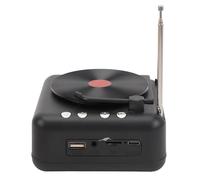 Altoparlante Player Vintage, 360 ° Stereo -Stereo - Riproduzione Diffusa Modi Player Wireless Bt Wireless Bt per Rilassamento all'aperto (BLACK)