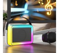 Altoparlante portatile Bluetooth 5.3 da 10 W con microfono, luci colorate, batteria da 4000 mAh, ideale per K-Song, feste e campeggio - Offerta