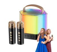 Altoparlante portatile con microfono, macchina karaoke microfono wireless | Forniture musicali con scatola luminosa colorata per riunioni di famiglia, barbecue ne