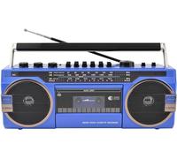 Altoparlante portatile lettore CD/registratore a cassette radio/classico stile anni '80 retrò registratore a cassette Bluetooth e altoparlante radio/registratore a cassetta per feste in famiglia