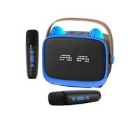 Altoparlante Portatile Wireless Karaoke Machine con 2 Microfoni K Song Family Sing Machine Blu