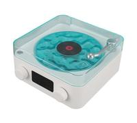 Altoparlante Vintage Wave, Lettore CD Portatile a Forma di Giradischi, Piccolo Altoparlante Stereo Wireless Multifunzione 3 in 1 con Luce Notturna Ambientale, Adatto per gli