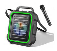 Altoparlante wireless con microfono 15W ricaricabile con bluetooth USB AUX SD LED RGB karaoke autonomia 2 ore