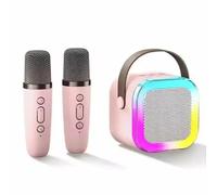 Altoparlante wireless karaoke Bluetooth microfono K12 Home KTV karaoke macchina RGB luce mini altoparlante Bluetooth portatile (rosa)