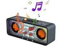 Altoparlante wireless portatile | Sound RGB da 7,2 pollici | Doppio altoparlante wireless trasparente | Bass -Altoparlantes wireles stereo con luce per giardino da festa a casa in campeggio e all'aper