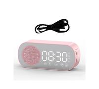 Altoparlante Wireless Radiosveglia Supporto Doppio Allarme Scheda TF Allarme Digitale per Ufficio Domestico Rosa