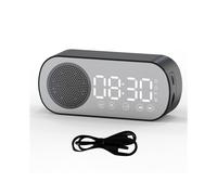 Altoparlante Wireless Radiosveglia Supporto Doppio Allarme Scheda TF Allarme Digitale per Ufficio Domestico Nero