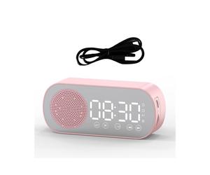 Altoparlante Wireless Radiosveglia Supporto Doppio Allarme Scheda TF Allarme Digitale per Ufficio Domestico Rosa