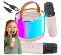 ALTOPARLANTE WIRELESS RGB CON MICROFONO BLUETOOTH SET KARAOKE CON 2 MICROFONI