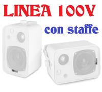 CASSE ACUSTICHE DA PARETE 100V ALTOPARLANTI LINEA 100V BIANCHE CON STAFFE MURO