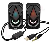 Altoparlanti 2.0 Usb RGB Led Gaming Pc 6w casse Stereo Computer Desktop tablet