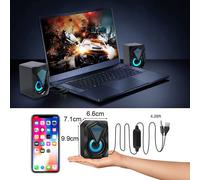Altoparlanti compatti per computer, arte e suono si fondono, 2 altoparlanti doppi da 3 watt per PC desktop e laptop con suono stereo pulito e