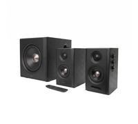 Edifier S355DB 2.1 Sistema di altoparlanti Hi-Res - 150W RMS, 5.8GHz Wireless Subwoofer, HDMI eARC, LDAC Bluetooth 6.0, USB-C, ottico, Coassiale, Tri-Amp DSP, Premium Design (decorazione noce)
