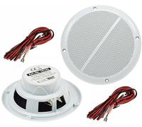 Altoparlanti esterni da 165 mm/6,5", 100 Watt, coppia di altoparlanti da incasso per parete e soffitto, IP44, adatti per interni ed esterni, 2 pezzi, colore bianco